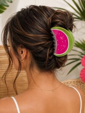 Watermelon Slice Hair Claw Clip New Vacation Tropical Resort Vibes